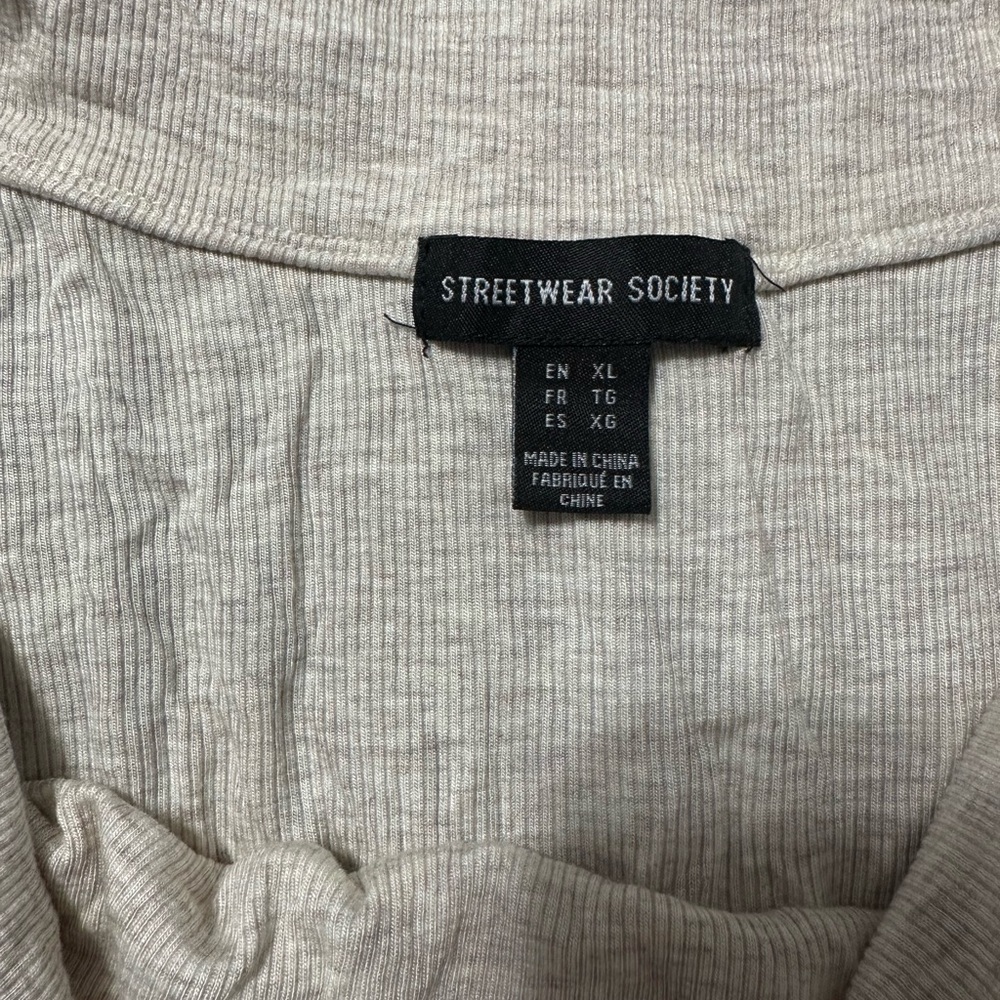 Streetwear Society Beige Ribbed Top